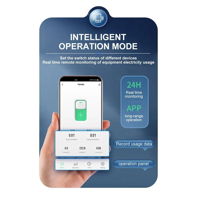 TOMZN TOB9S-VAP TUYA Smartlife 63A 1P+N WIFI Smart Switch Energy Meter Kwh Metering Monitoring Circuit Breaker Timer Relay MCB