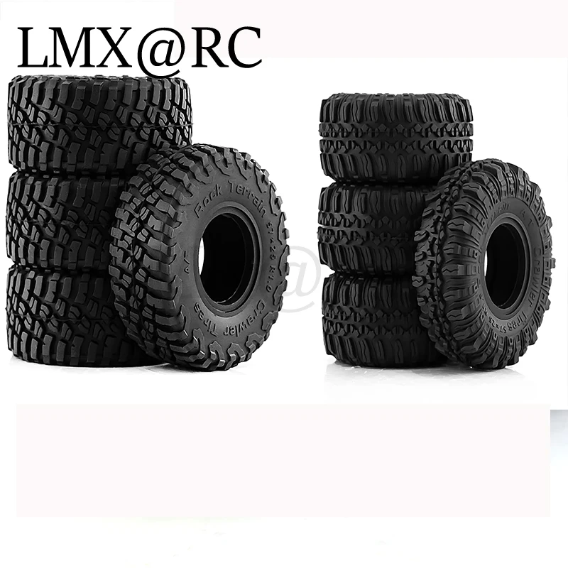 4pcs 57mm 1.0" Soft Rubber Wheel Tire Mud Tire for 1/18 1/24 RC Crawler Car Axial SCX24 Bronco AX24 TRX4M FMS FCX24 Enduro24