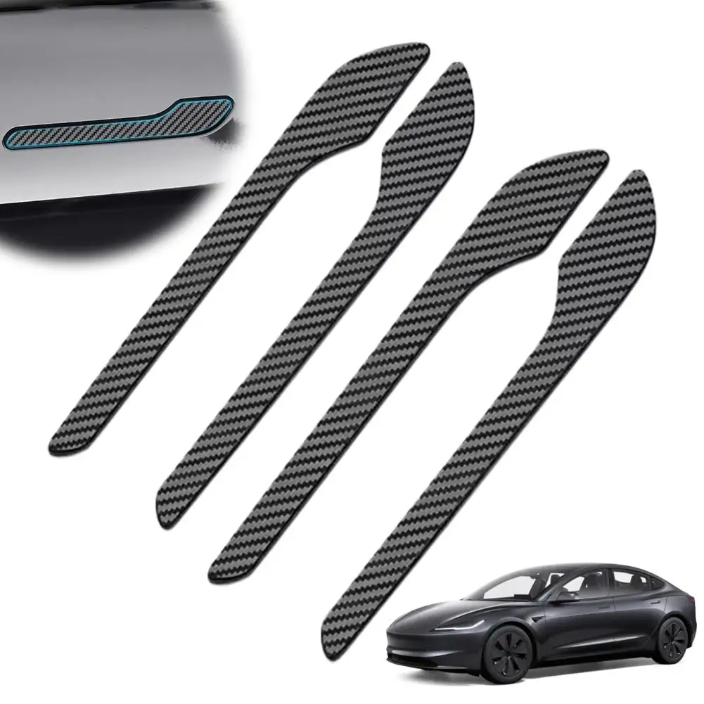 

For Tesla Y Carbon Fiber ABS Styling Premium Door 2024 Car Handle Accessories model3 Sticker Protector Cover H7X8