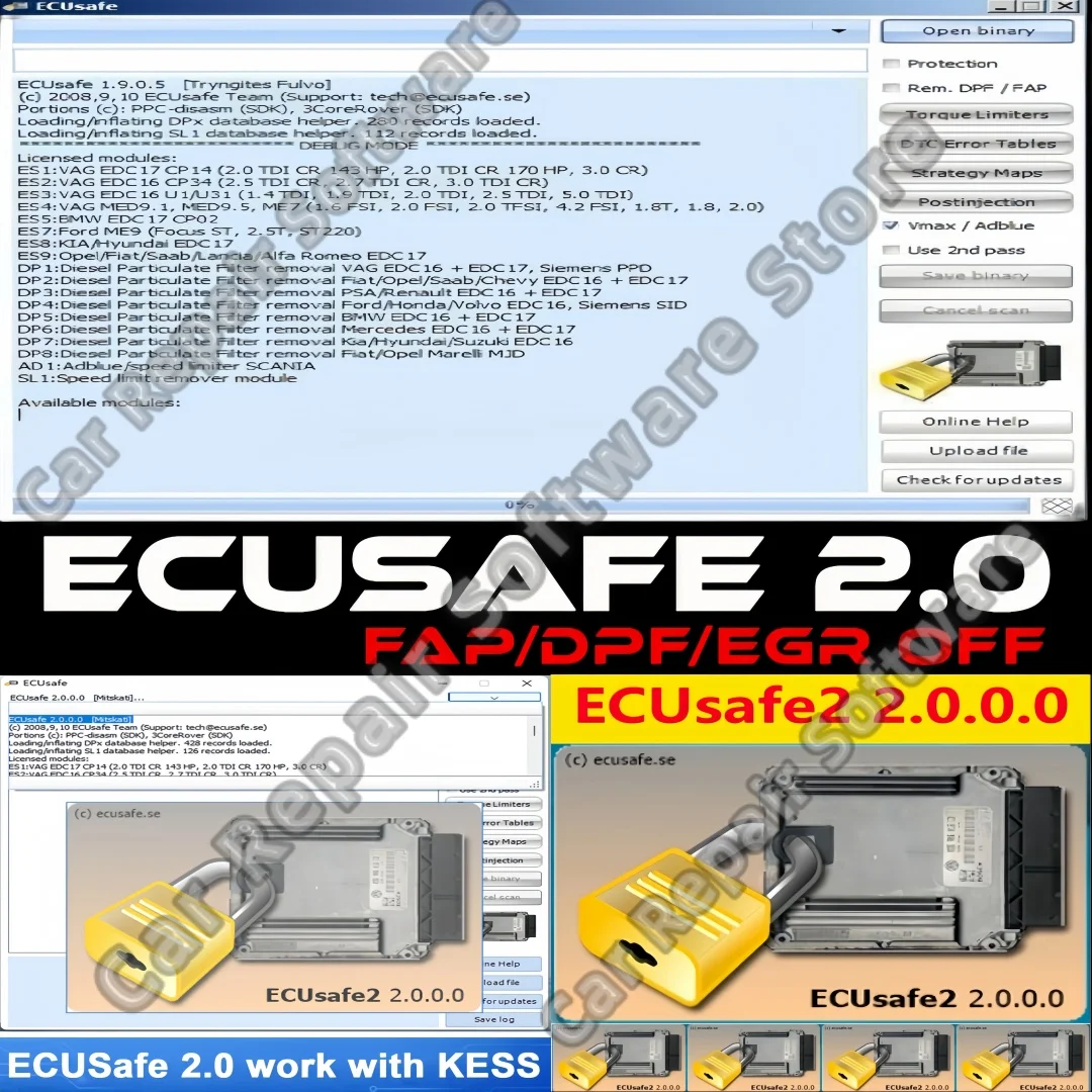 

Лидер продаж 2024 года, ECU Safe 2.0, диагностический инструмент, программное обеспечение для диагностических инструментов для автомобилей и грузовиков для программирования ecu, программное обеспечение ECUSafe 2.0