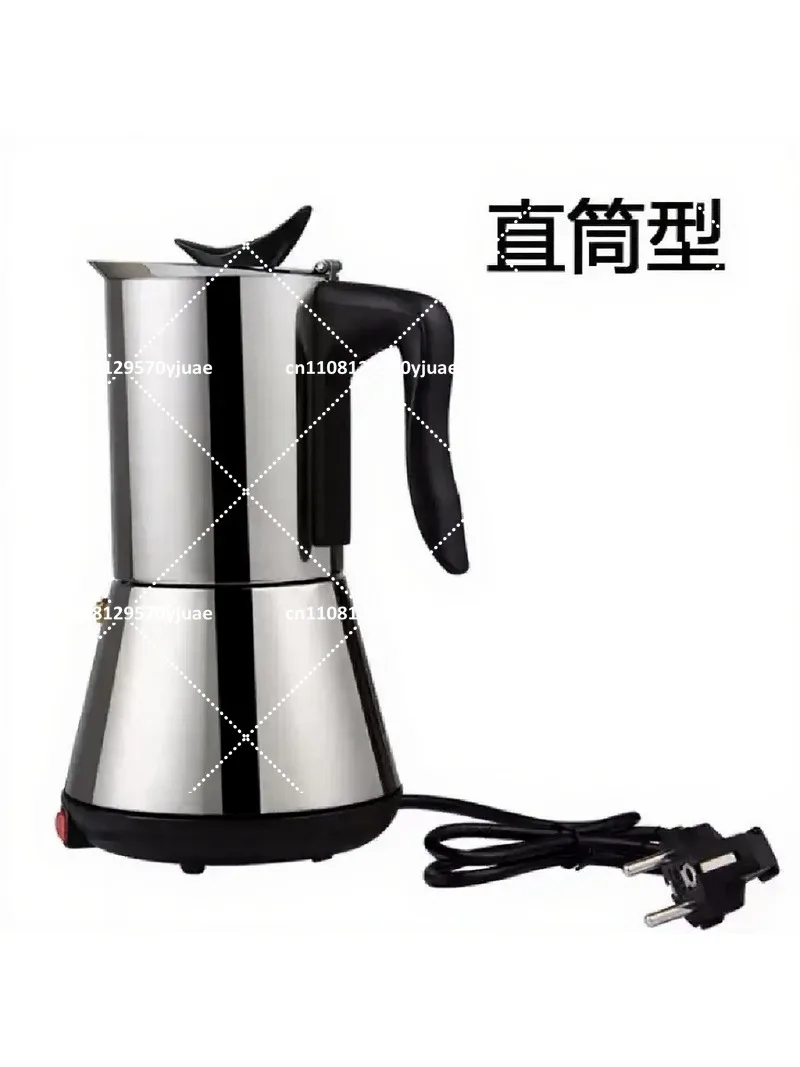 304 Stainless Steel Electric Moka Pot 6-Cup Italian Coffee Maker with Anti-Dry Burn Protection