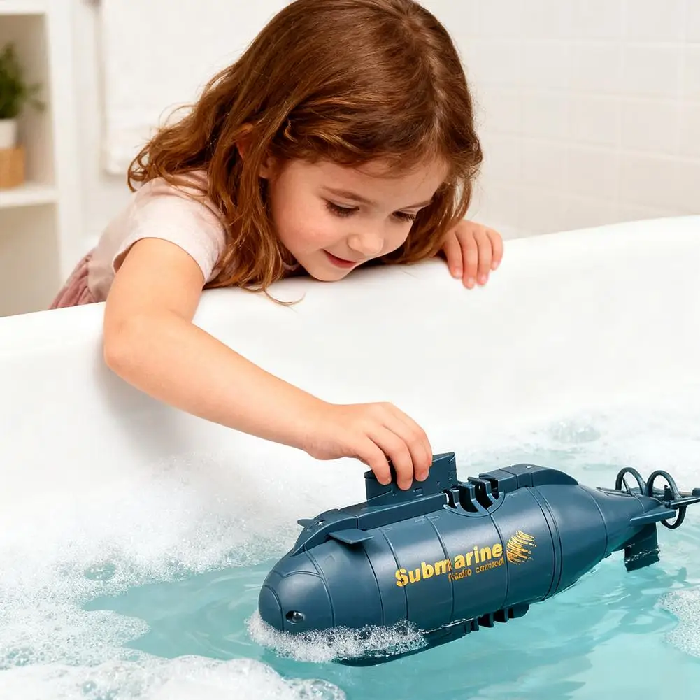 Brinquedo submarino de controle remoto sem fio, movimento de 6 vias, bateria recarregável à prova d'água para piscina, banho ao ar livre, crianças, educacional g7v5