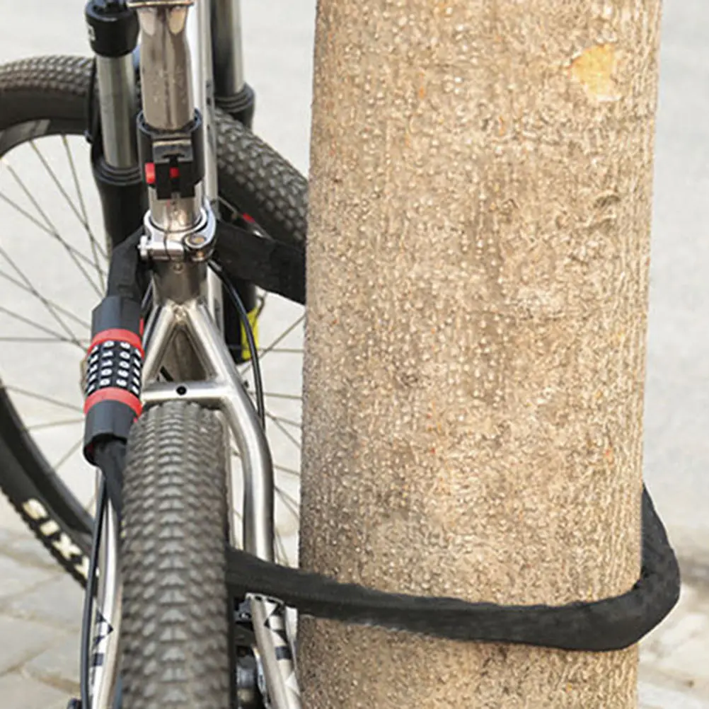 1.2m Heavy Duty Bike Lock Combination Chain Lock 5-Digit Resettable Password High Security Anti-Theft Motorbike Gate Fence