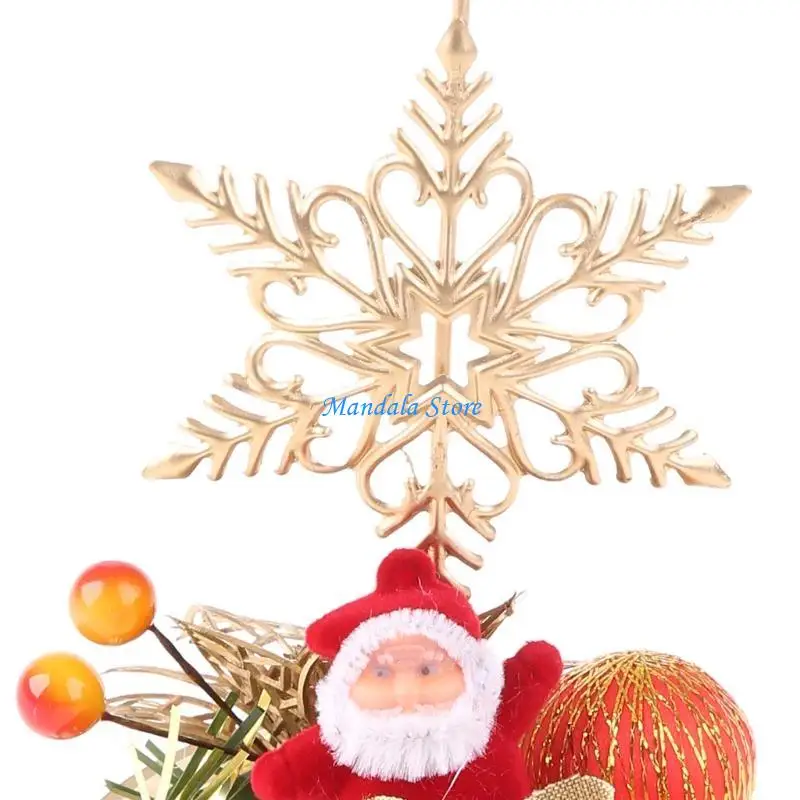 

U2JC Christmas Metal Tealight Holder Santa Snowflake Iron Candlestick