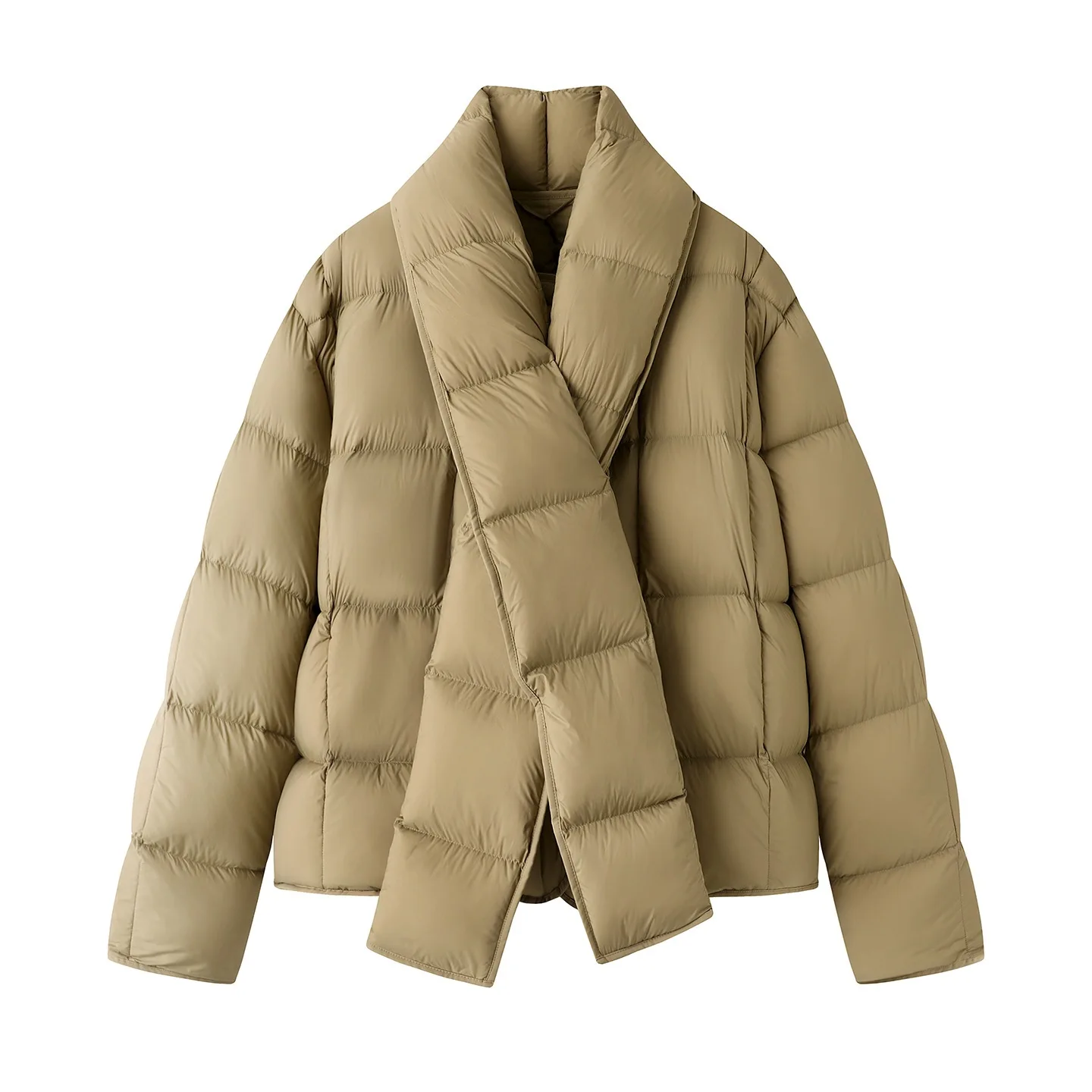 Winter New Women's Down Jacket Loose Scarf Collar Warm Windproof Jacket