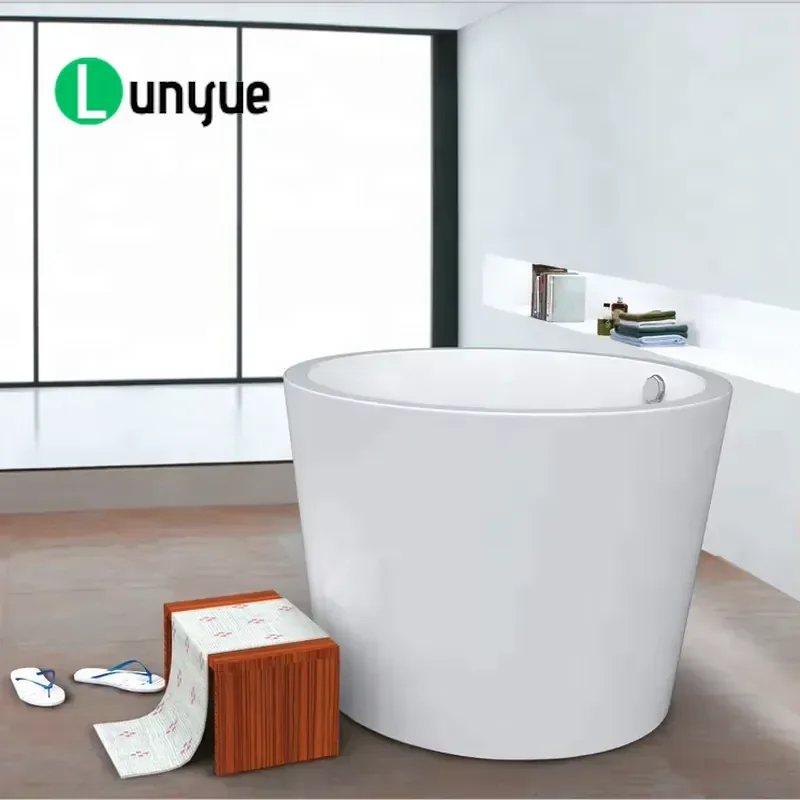 Corner Install Round Shape Bathtub Very Small Deep Soaking Japanese Bath Tub