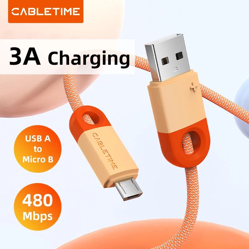 CABLETIME Micro USB Cable 3A Fast Charging USB Cable for Xiaomi Realme Redmi Samsung Huawei Mobile Phone USB Data Charger