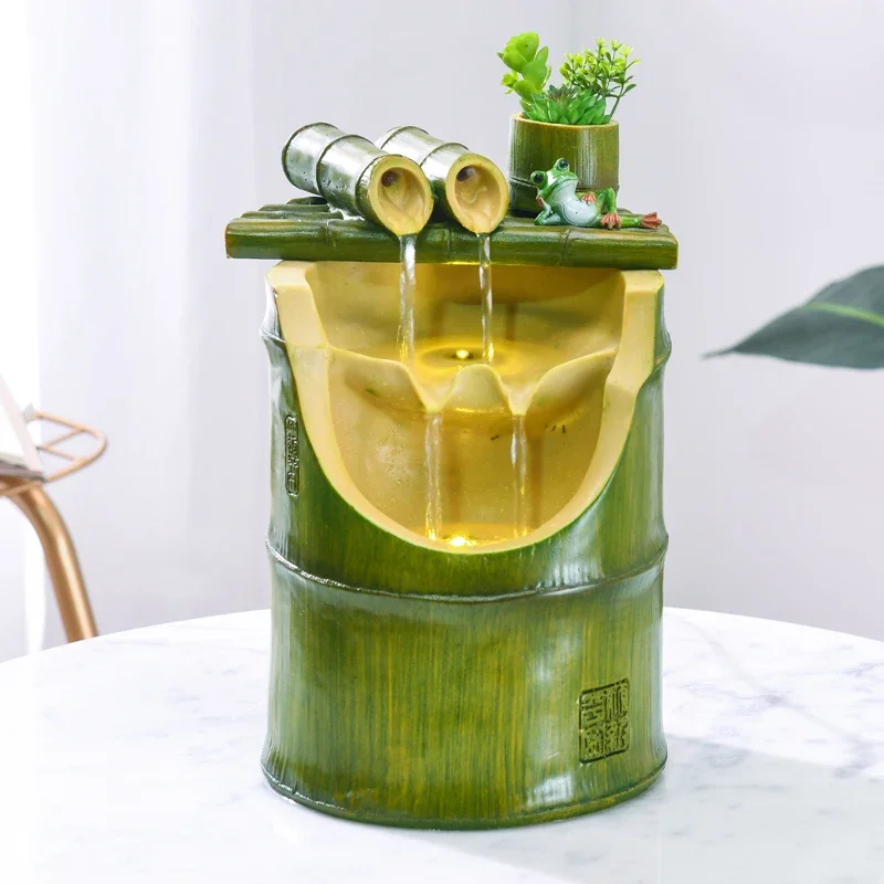 TAO Bamboo fountain flowing water ornament circulating water living room office desktop feng shui wheel decoration