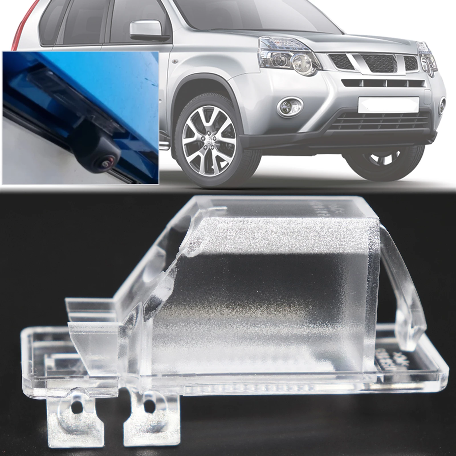 For Nissan X-Trail T31 2007 2008 2009 - 2013 Parking Rear View Camera Bracket Waterproof Cover Case Housing License Light Stand