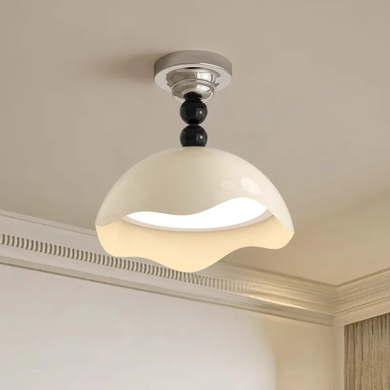 Modern Led Pendant Light White Middle Eggshell Ceiling Lamp for Living Room Bedroom Dining Room Home Decor Lighting Fixture