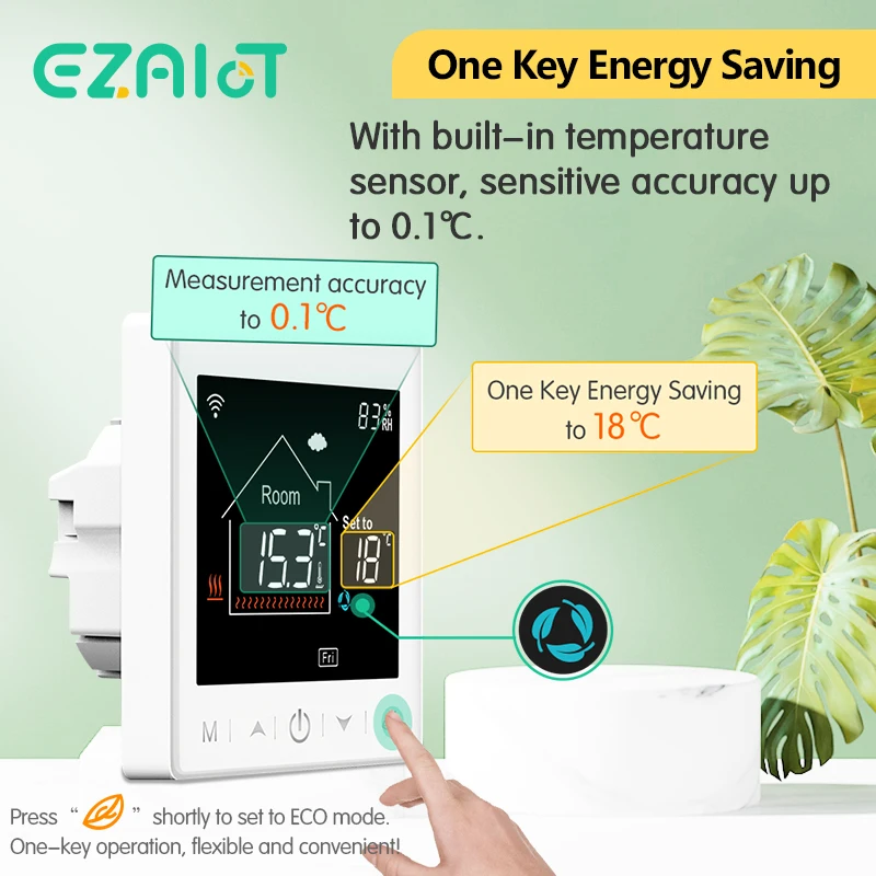 Imagem -02 - Wifi Termostato Inteligente 220v Piso Elétrico Aquecimento de Água Caldeira a Gás Temperatura Controle Remoto Suporte Vida Inteligente App Alexa