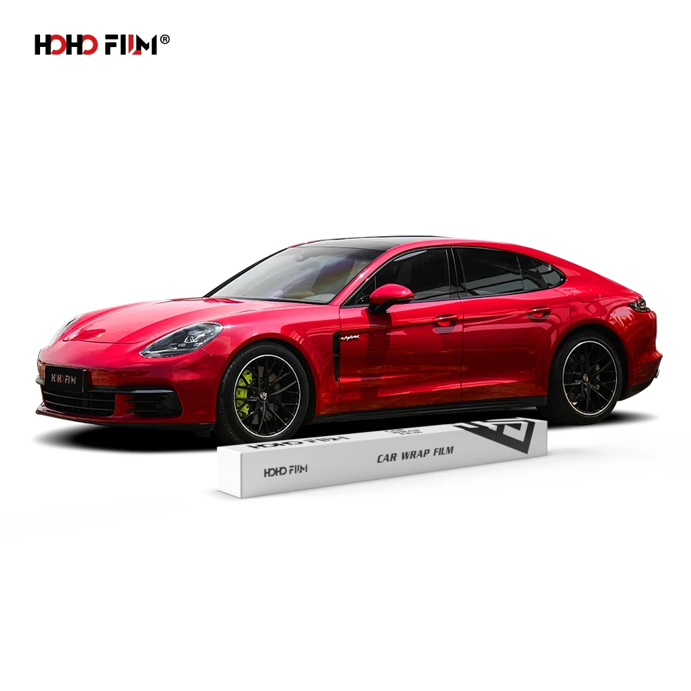HOHOFILM Ultra Gloss Series Rode Kleur Auto Beschermend Vinyl Hoogglans Auto Wrap Film Luchtvrije Bellen Kleur Veranderd