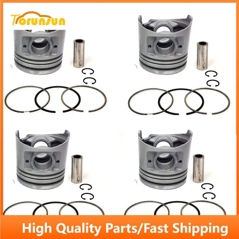 New 4 Sets STD Piston Kit With Ring ME014693 Fit For Mitsubishi 4D35 Engine 110MM