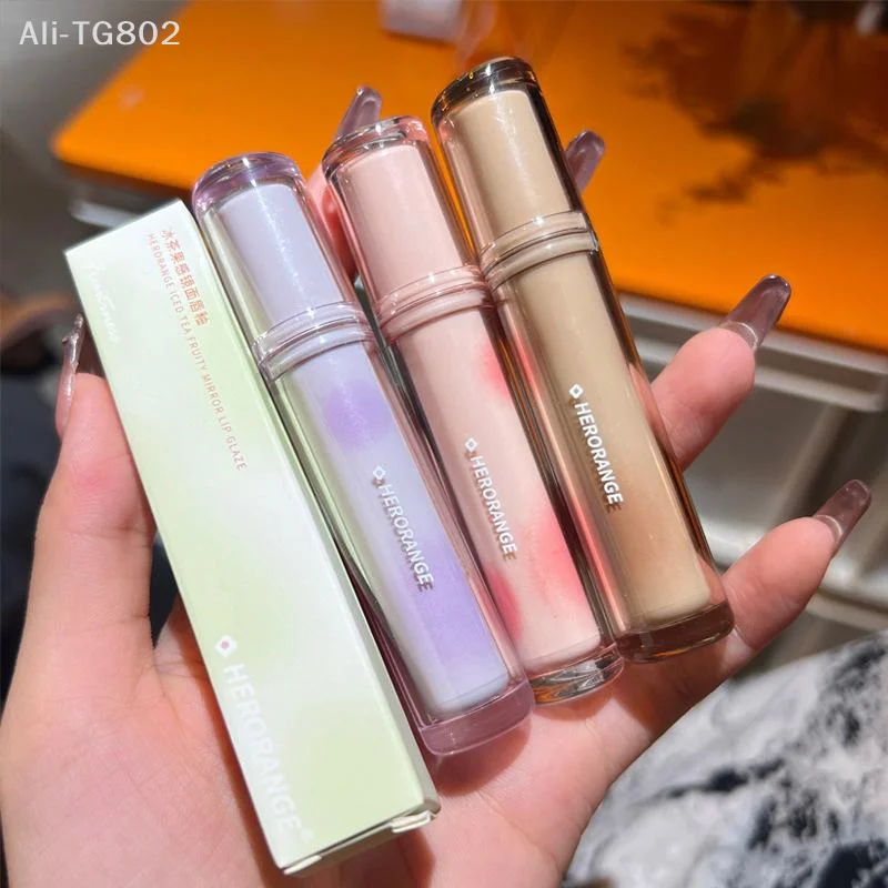 HERORANGE Mirror Lip Glaze - Wodoodporny, długotrwały, transparentny, żelowy płynny szminka, błyszczyk do ust, kosmetyk do makijażu.