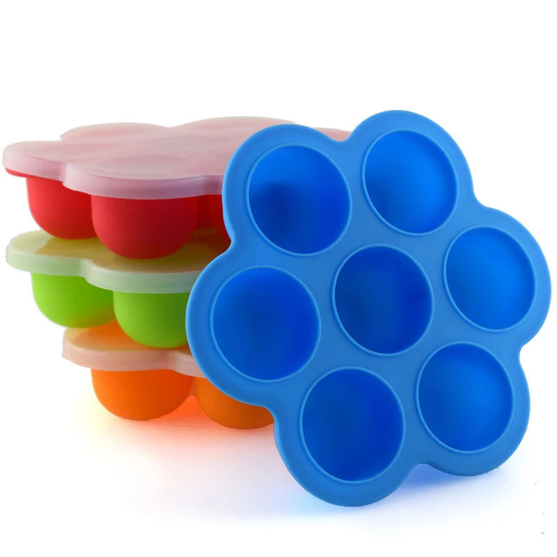 Silicone Baby Food Container with Lid Freezer Tray Crisper Kids Infant Egg Bites Making Mold Storage Box Storage Home Accessory