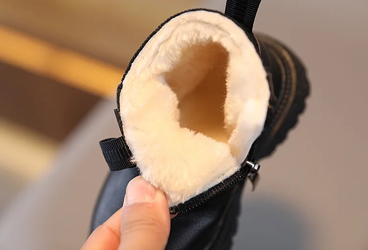 Herbst-Winter Baby Kinder Kurze Stiefel Warme Jungen Mädchen Schuhe PU-Leder Kinderstiefel Modische Kleinkindstiefel Kinder Schneeschuhe – Detail 18