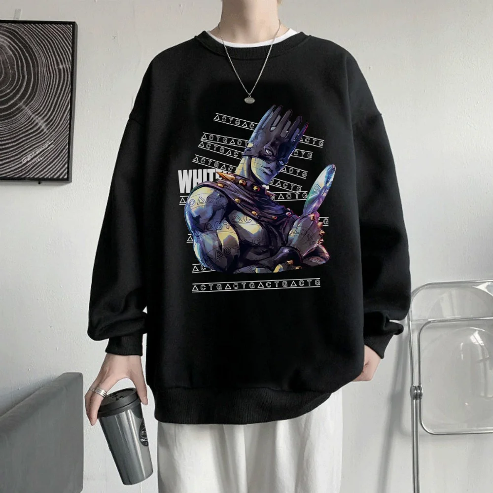 Weiß Schlange Anime Sweatshirts jojos Bizarre Abenteuer Manga Grafik Übergroßen Männer Pullover Trainingsanzug Frauen Top Winter Kleidung