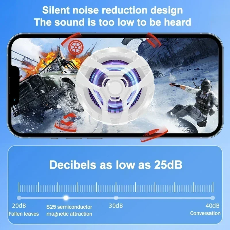 S25 Radiator kipas pendingin cepat magnetik, aksesori Game pendingin panas dingin untuk Tablet IOS Android