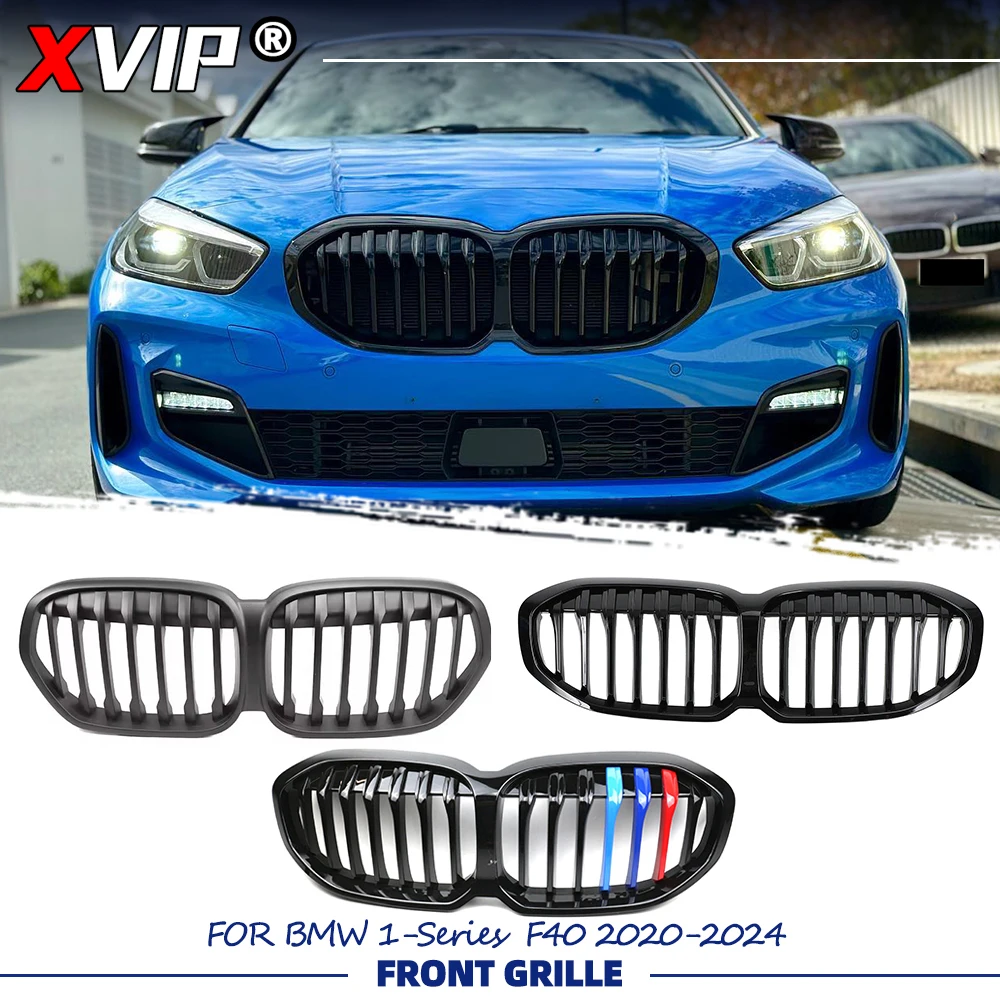 

XVIP Matte Black Single Line Style Front Bumper Racing Grill Glossy M-Color Upper Racing Grills For BMW 1-Series F40 2020-2024