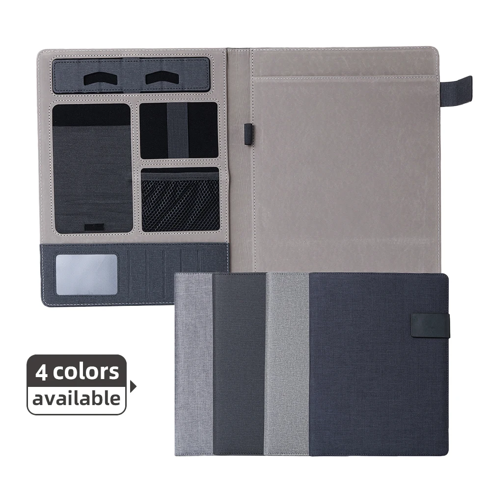 

Custom Multifunctional Business Pu Leather Office Notepad Card Slot Folder