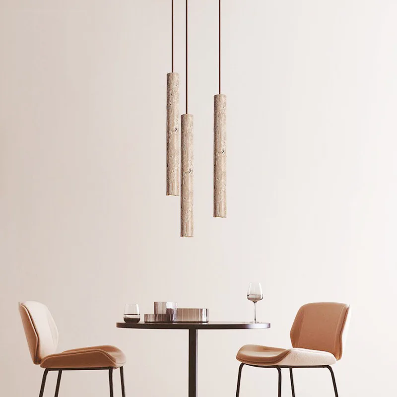 Nordic Simple Design Living Room Dining  Bar Bedroom Master  Bedside Reading Yellow Travertine LED Small Chandelier