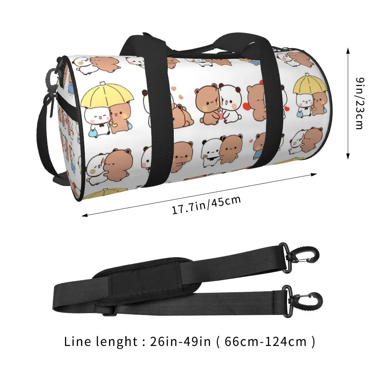Bubu Dudu Bear And Panda Large Duffle Gym Bag Multi-Functional Duffle Travel Bags Handbags Fitness bag