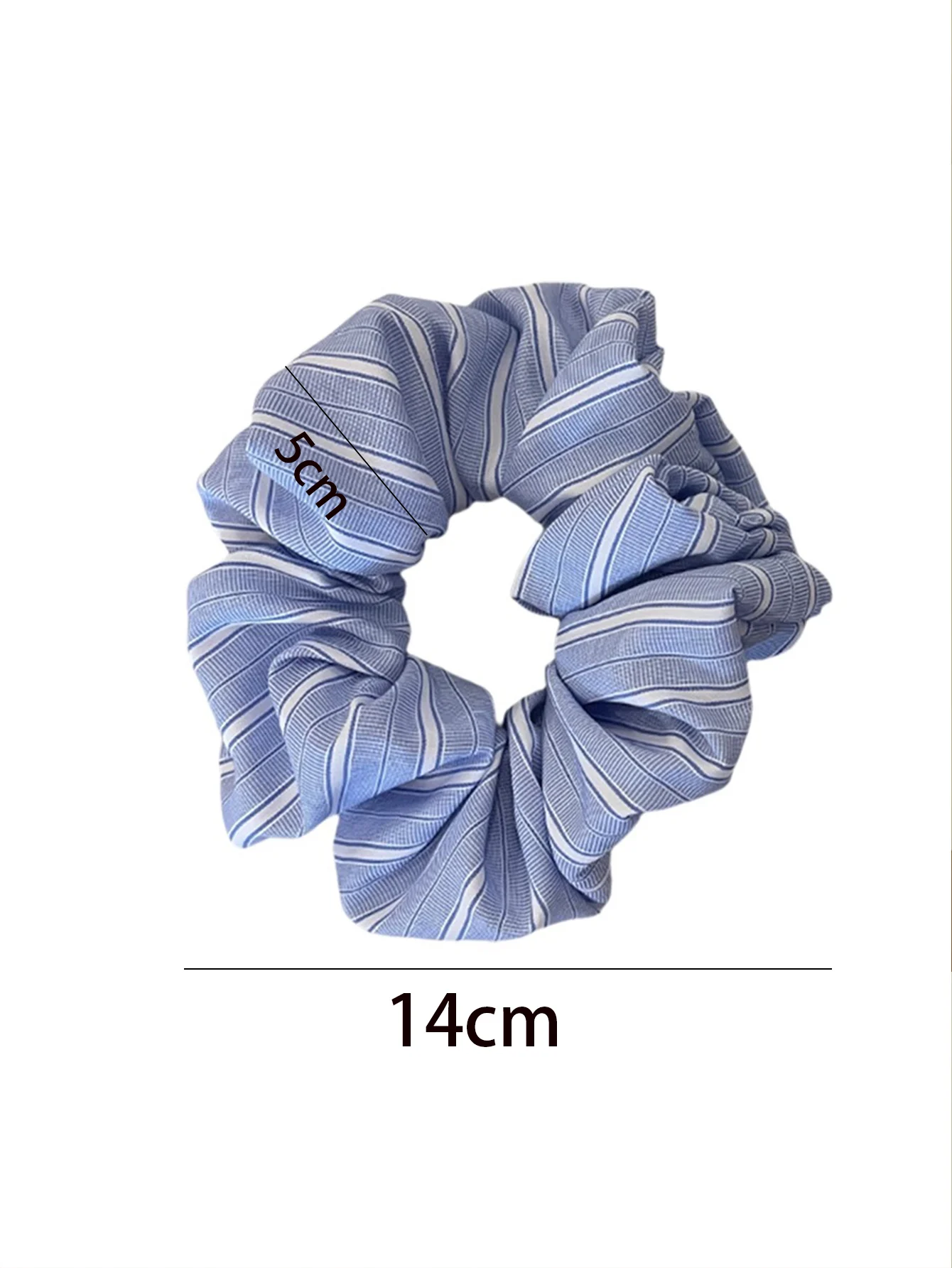 New Scrunchies Striped Blue Color Large Size Hair Ties Fresh Sweet Elastic Hair Band Women Hair Accessories