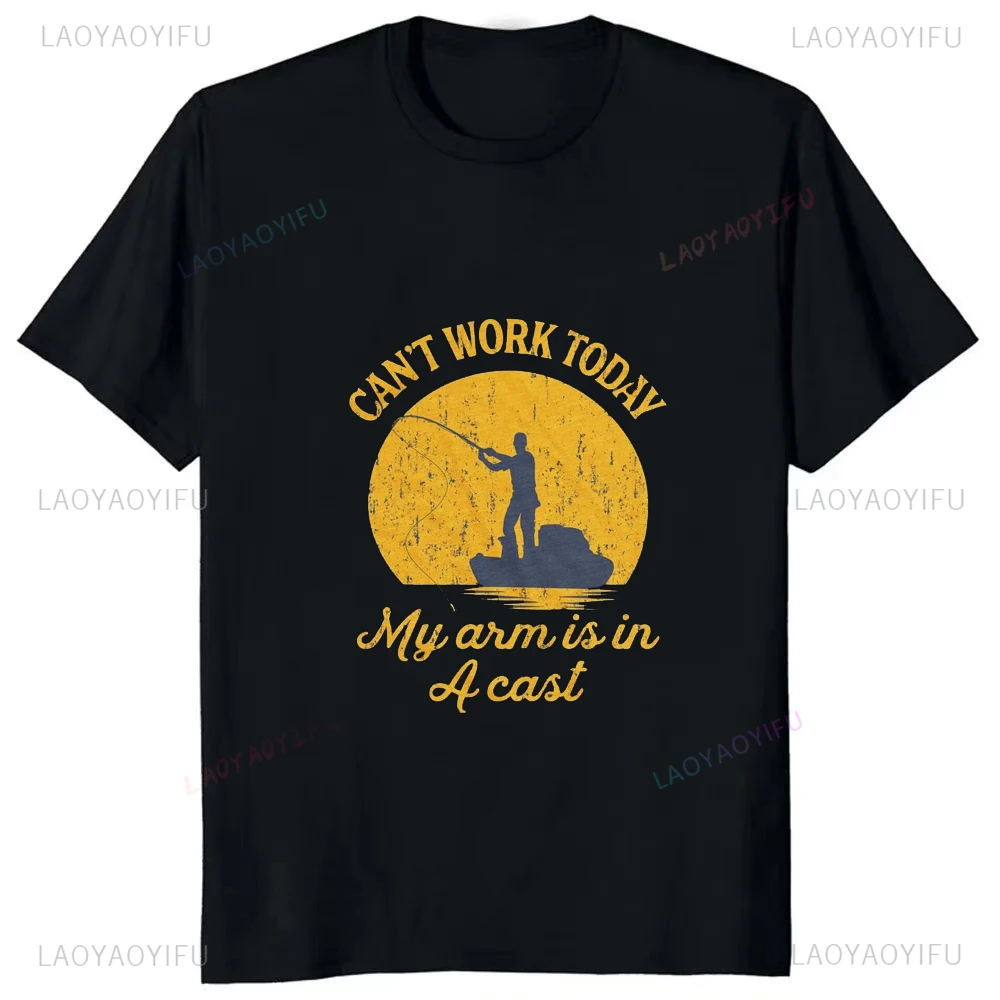 Crazy Dog Mens T Shirt I Can't Work Today My Arm Is in A Cast Tees Fashion Casual Streetwear Hip-hop Hipster Hot Sale Top Tshirt