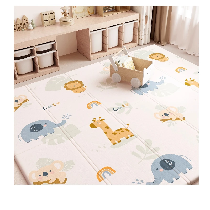 Tapete de brincar para bebês, tapete dobrável para engatinhar, não tóxico, inodoro, quebra-cabeça de espuma para crianças, design confortável