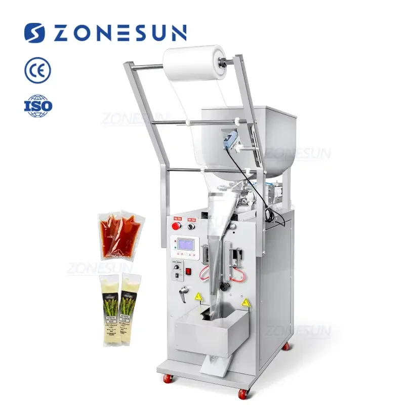 Hot 2026 ZS-FS200D1 Automatic Honey ketchup Sauce Paste Small Sachet Vertical Form Filling Sealing Machine With