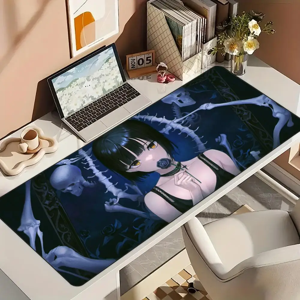 

Коврик для мыши в готическом стиле для девочек, настольный коврик с прошитыми краями, резиновые противоскользящие аксессуары для ПК, игровой коврик, коврик для клавиатуры, коврик для мыши, коврик