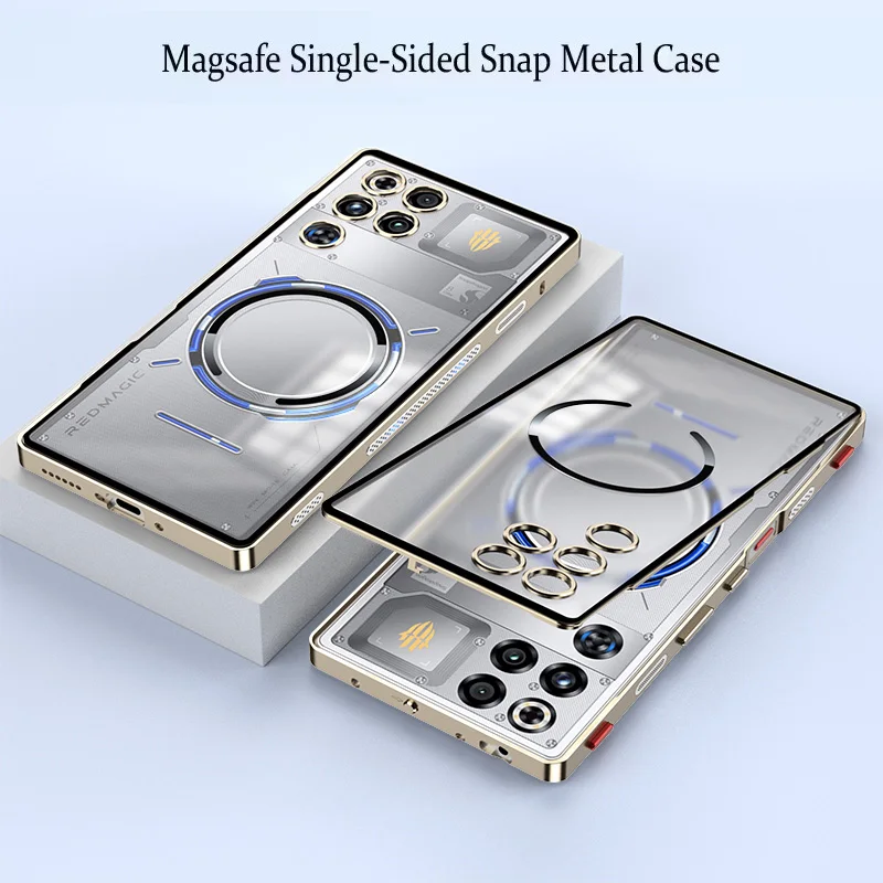 For ZTE Nubia RedMagic 11 Pro+ 5G Plus Case Frosted Metal Frame Removable Magsafe Buckle Aluminum Alloy Lens Matte Phone Cover
