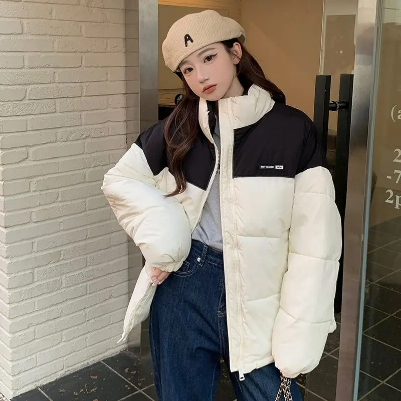 

New Women's Cotton Jacket Winter Fashion Thickened Warm Stand Collar Bread Style Clothing Long Sleeve Commute Loose Fit Coat
