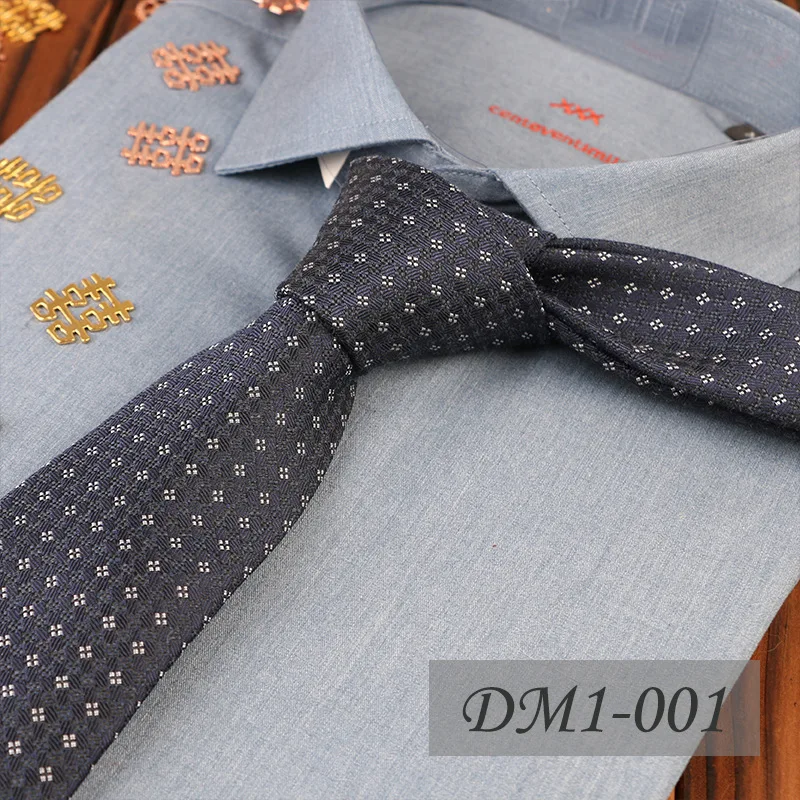 ربطة عنق رجال الأعمال 7 سم من القطن والبوليستر المنسوج يدويًا ربطة عنق مخططة بلون سادة موضة احترافية رسمية للرجال