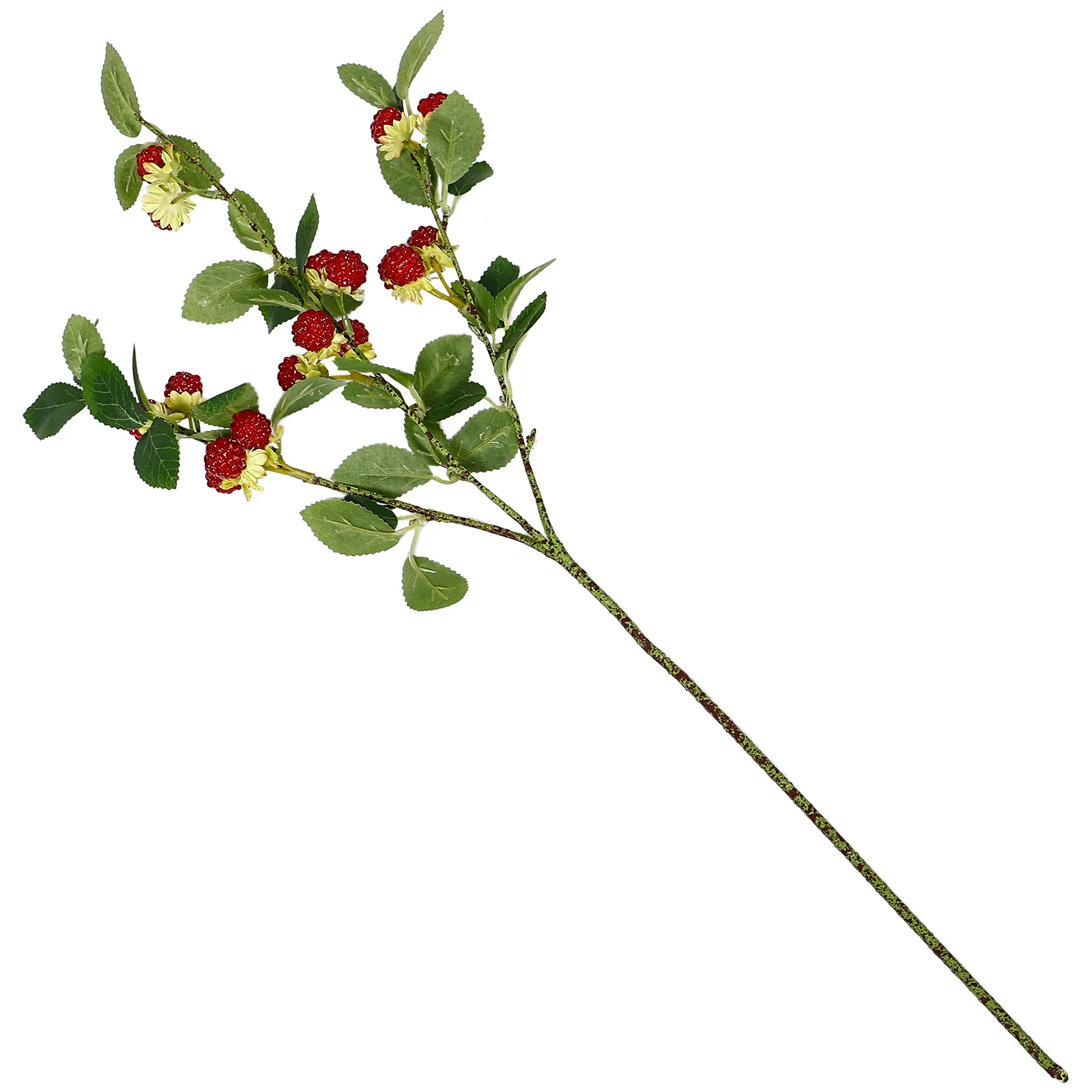 

Lifelike Artificial Raspberry Branch Christmas Thanksgiving Home Decor Faux Berry Stem Realistic Pine Cone Floral Arrangement