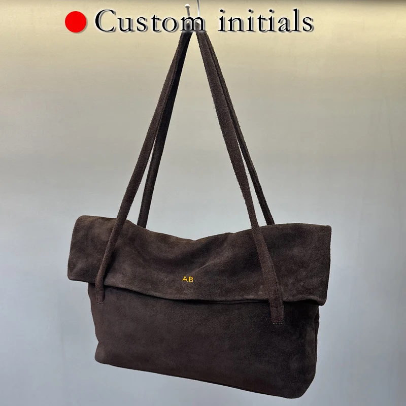 Custom Initials Korean Soft Tote Bags For Women Luxury Designer Handbag And Purses 2025 New In Natural Cowhide Underarm Shoulder