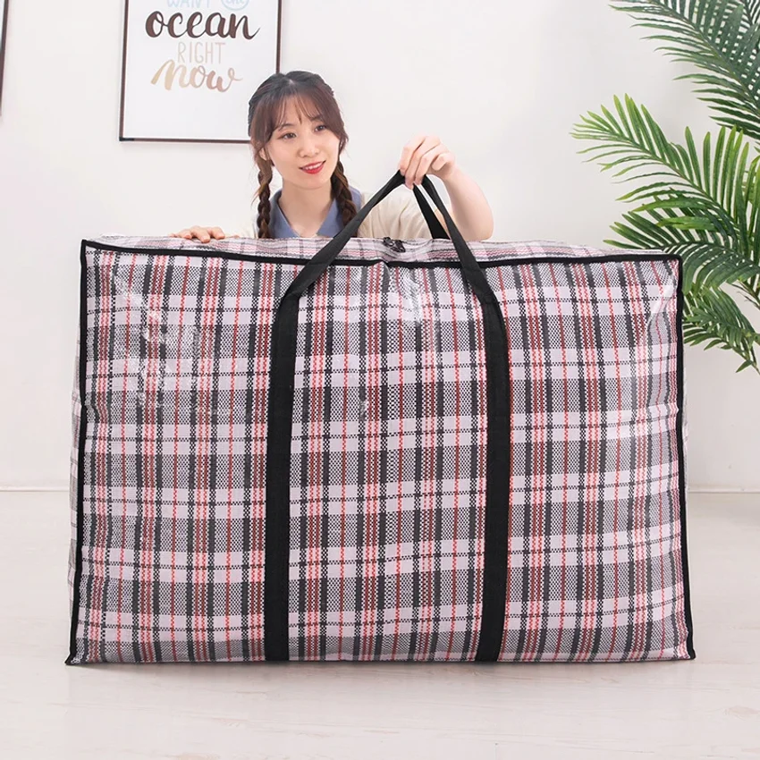 

Extra large hand-held folding travel bag thickening large capacity waterproof luggage storage bag, moving packing woven bag