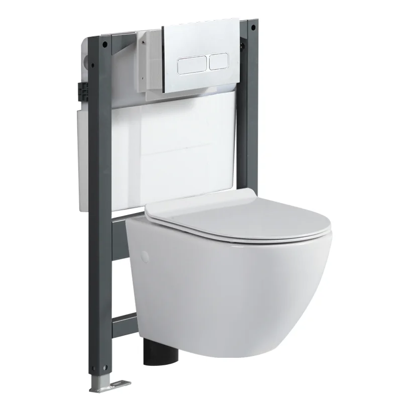 Factory Wholesales Concealed Water Tank Dual-Flush Wall-Mounted Toilet for Small Apartment Hotel & Personal Bathrooms