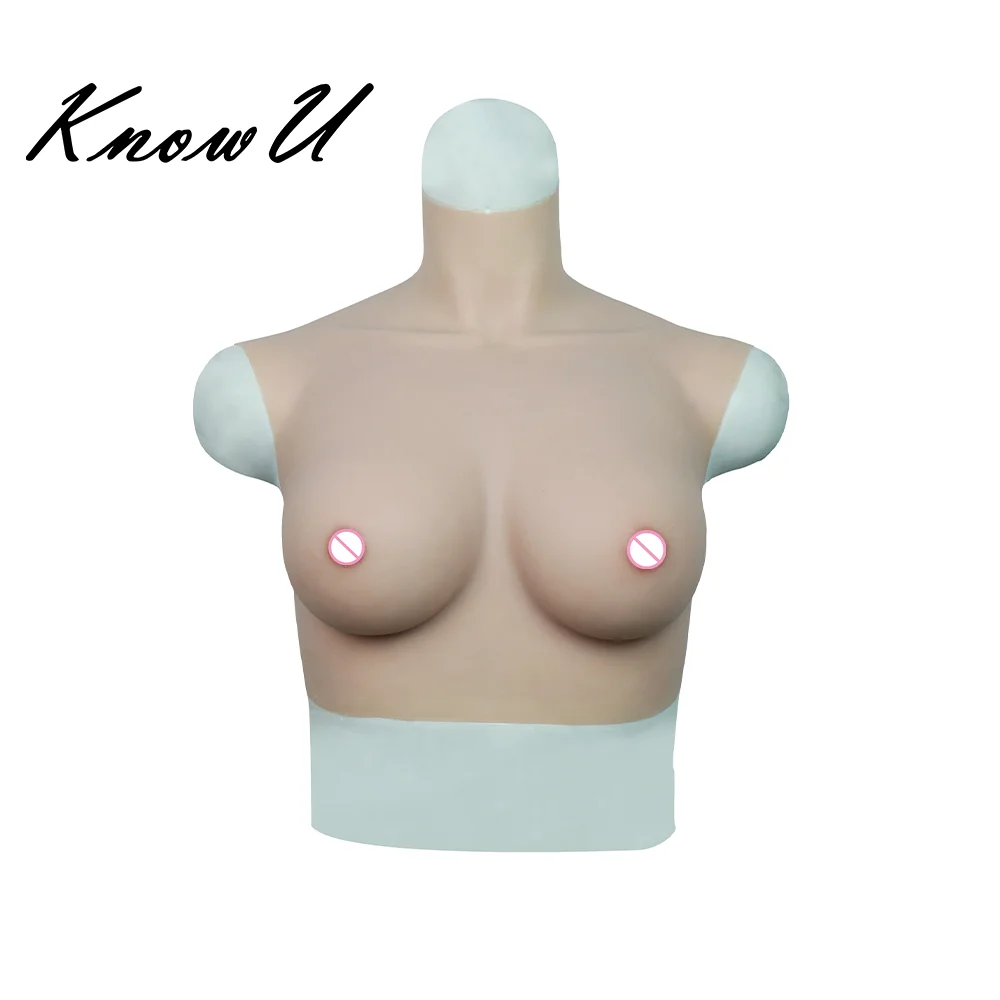 

KnowU Cup G Large Size Fake Silicone Breast Forms High Collar Sleeveless Cosplay Fake Artifical Huge Boobs