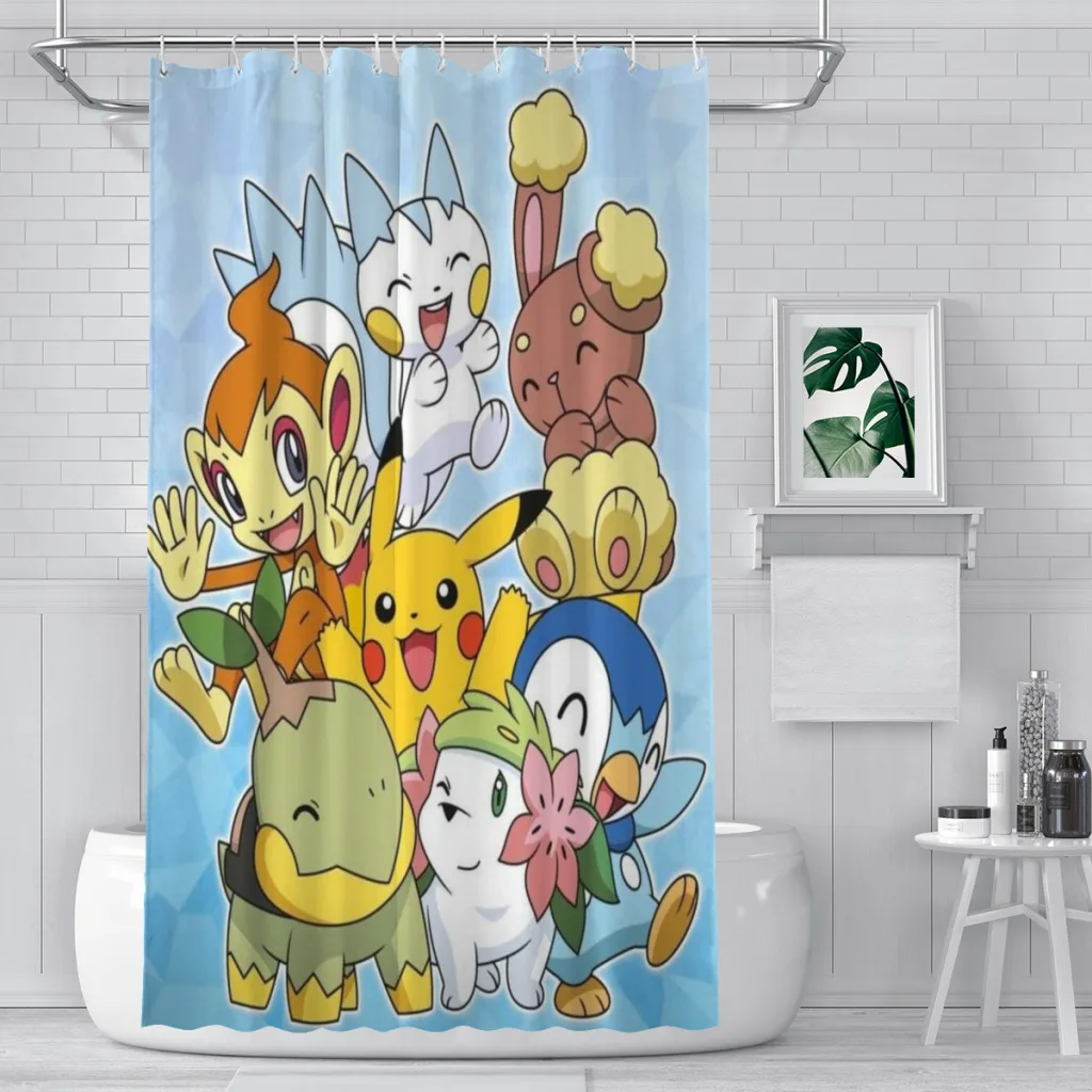 

Pokemon Shower Curtain Bathroom Decoration Shower Curtain Birthday Gift