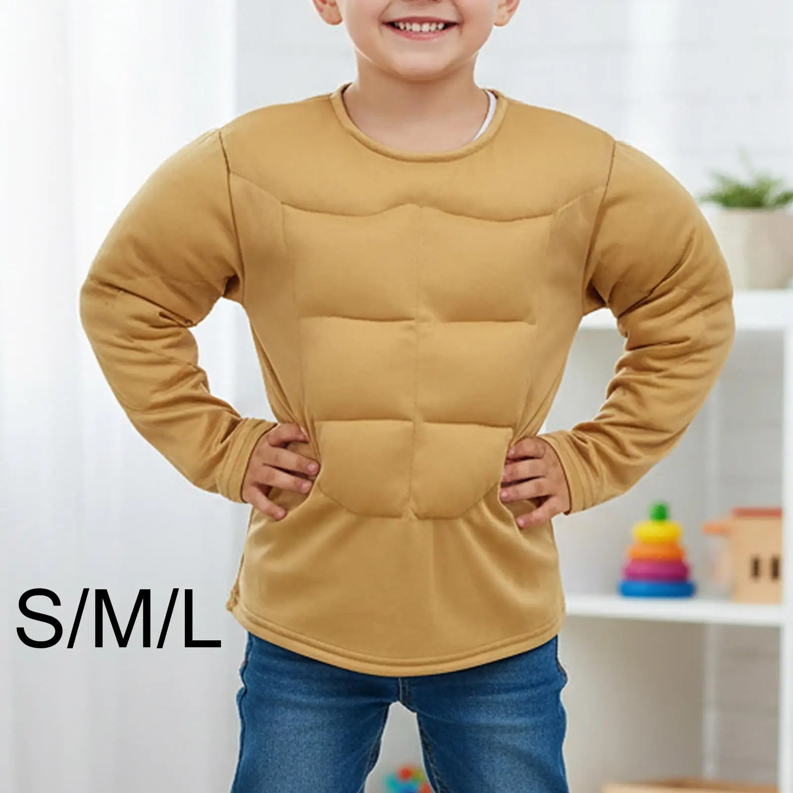 

Костюм-футболка для мальчиков, креативный аксессуар для Хэллоуина, костюм бодибилдера для выступлений, косплея, фестивалей