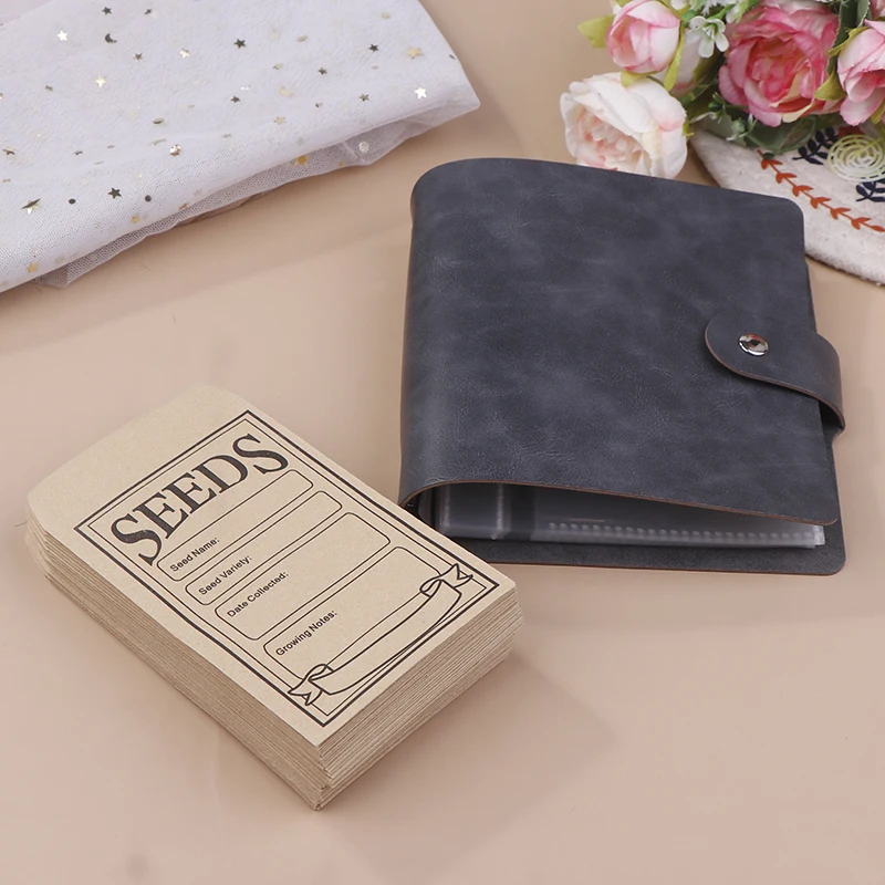 

1 Set Garden Seeds Storage Organizers Seed Organizer Binder With 50pcs Self-Sealing Seed Envelopes Seed Packet Organizer Seed