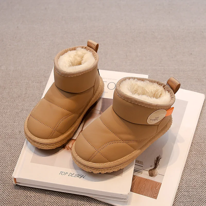 Kinderen Thermische Laarzen Suède voor Winter Jongens Meisjes Korte Laarzen Dik Katoen 2024 Gloednieuwe Mode Kinderen Snowboots antislip