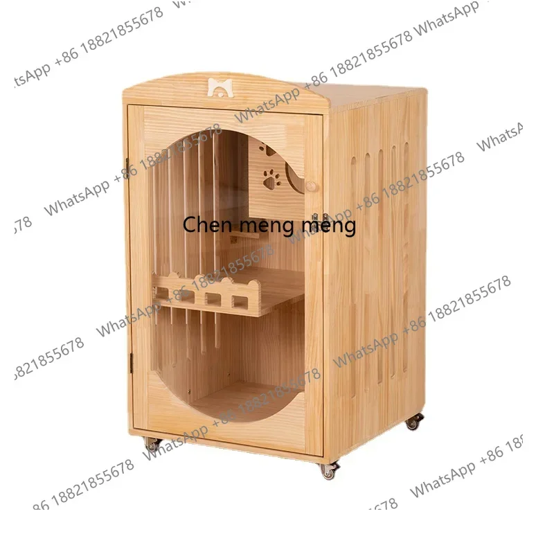 cn8350 LHY zqCat Cage Cat Villa Solid Wood Body Two-Layer Cattery Cat House Home Indoor Pet Kitty