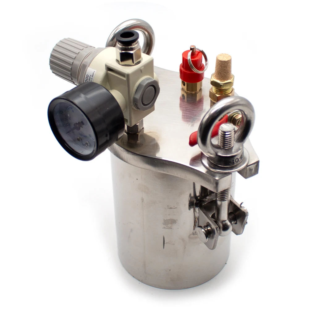 0.5L Pressure Tank Glue Dispensing Machine 304 Stainless Steel Storage Barrel with Pressure Regulating Valve Barometer