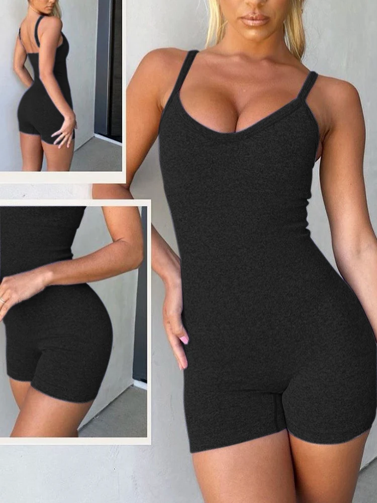 بدلة يوجا للسيدات من OQQ، بدلة رياضية كاجوال للياقة البدنية بدون أكمام، بدلة رياضية من قطعة واحدة للتمرين #1