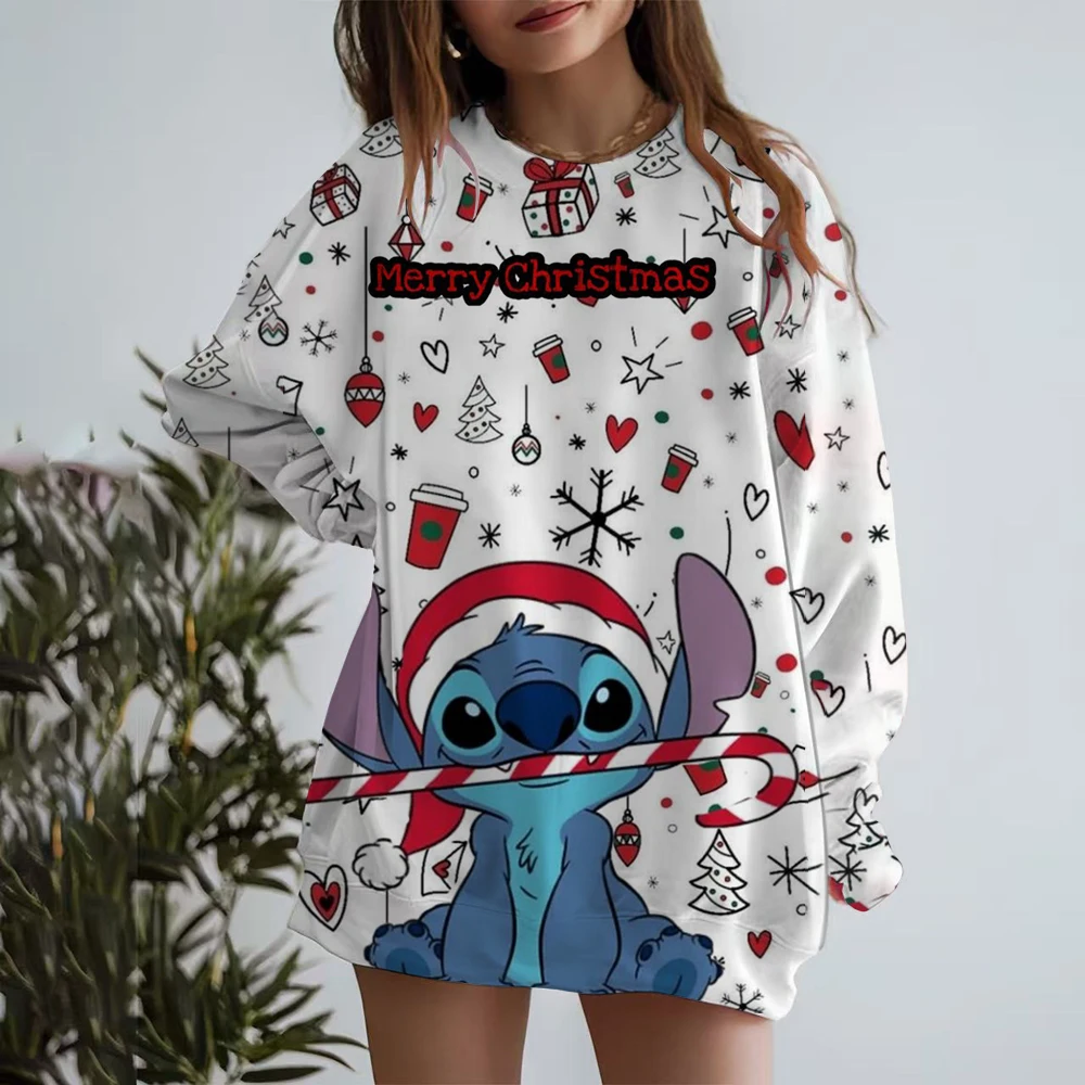 Kawaii Cartoon Stitch Printed Hoodies Women Fashion Comfortable Hoodie Autumn Winter Casual Unisex Sweatshirts Clothing Tops