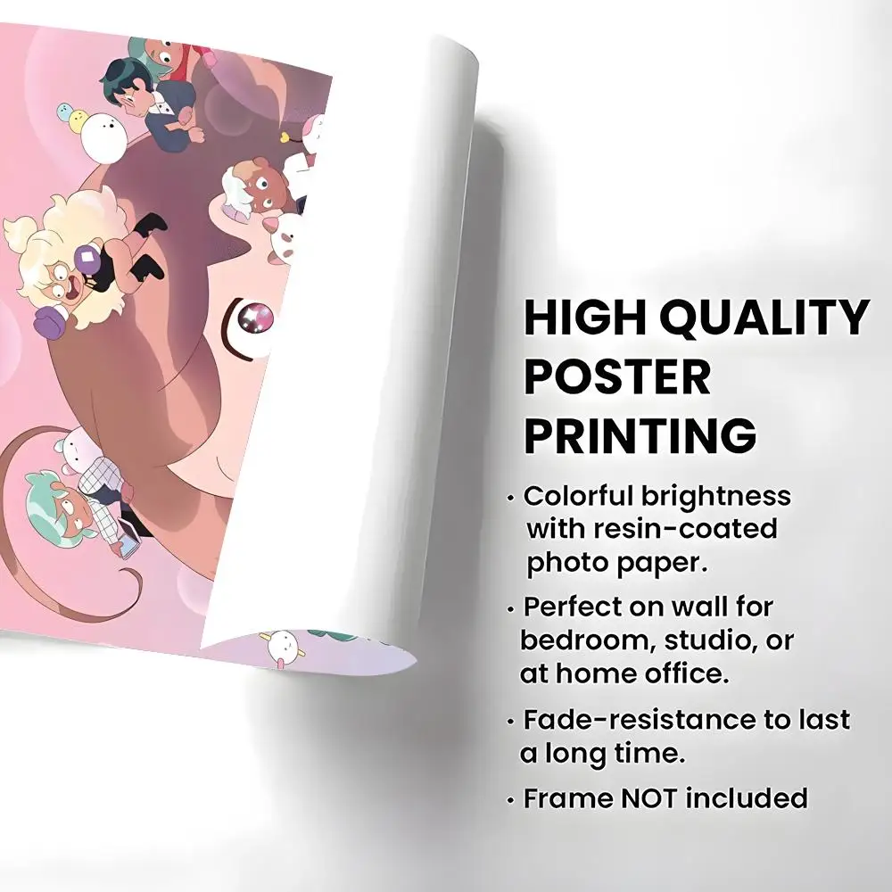 Animation-Bee And Puppycat Poster Poster Room Wall Art Decor Waterproof Stickers For Home Bar Bedroom Decoration