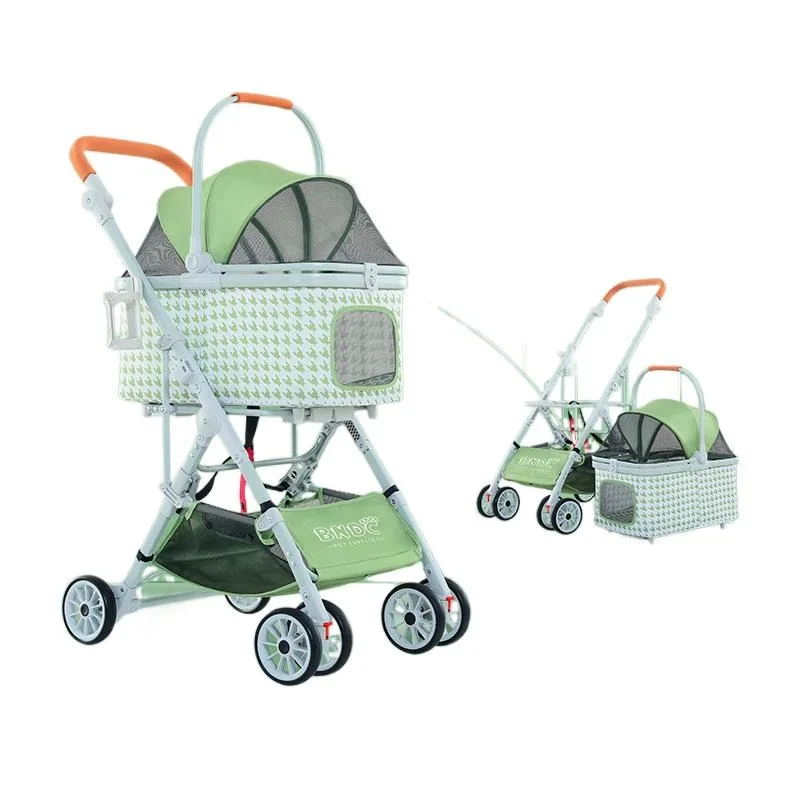 Wholesale Bndc Foldable Stroller baby luxury Baby Separated Basket travel stroller Dog stroller small dog  Mobile hot Dog cart