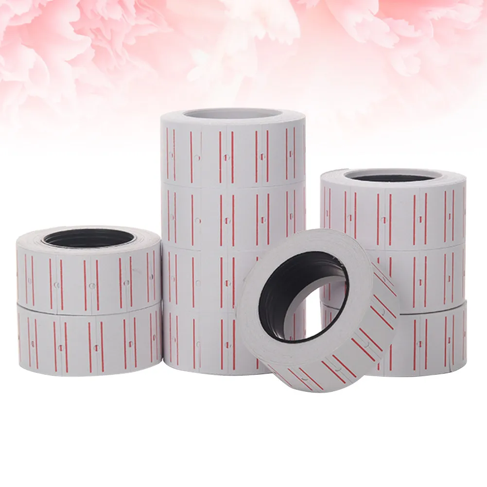 10 Rolls Price Tag Paper Adhesive Sticker Labels General Use for Supermarket Price Label Tags Sticker Labels Code Stiker Paper